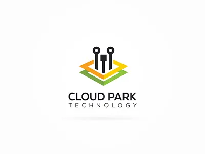 Cloud Park Tech Logo Concept brand branding design digital icon identity logo storage tech template vector