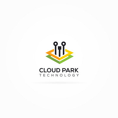 Cloud Park Tech Logo Concept brand branding design digital icon identity logo storage tech template vector