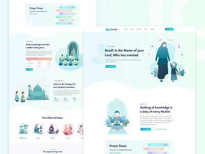 Ummah - Islamic Website Design charity islamic islamic education islamic knowledge islamic website landing page minimal mosque salat webdesign website