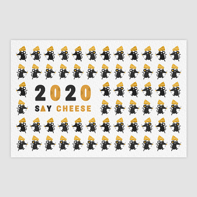 2020 Happy New Year! 2020 cheese design festival graphic graphic design graphics happy happynewyear holiday illustration illustration art illustrator mouse newyear run smile taipei taiwan yellow