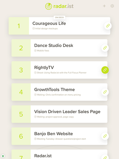 Radar.ist Web App app ui ux webapp website