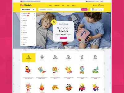Big Market Kid Toys - eCommerce Multi-purpose Website Design responsive templatetrip