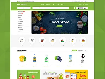 Big Market Organics Grocery - eCommerce Multi-purpose Web Design templatetrip