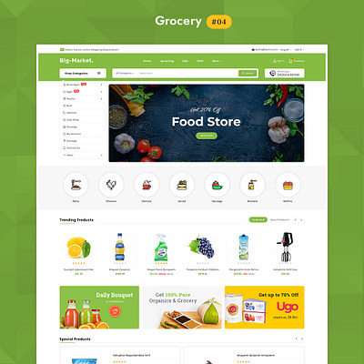 Big Market Organics Grocery - eCommerce Multi-purpose Web Design templatetrip