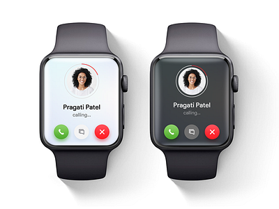 iWatch Call Screen UI call ui calling dark mode illustration iwatch smart watch ui uidesign uiux uxdesign watch ui
