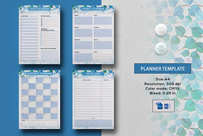 Planner Template daily planner floral planner happy planner monthly planner ms wod personal calendar photoshop template planner calendar planner insert planner template to do list weekly planner