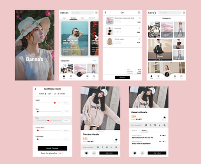 E-commerce "Banna's" app branding clothes design design app ecommerce ecommerce app ecommerce design ecommerce shop shop template design templatedesign templates ui ui design uidesign uiux ux ux design uxdesign