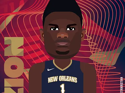 Zion Williamson art basketball behance caricature cartoon digitalart graphic design illustrator nba new orleans pelicans sports sports design zion zion williamson