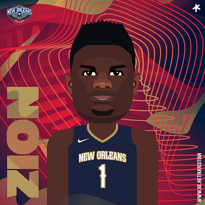 Zion Williamson art basketball behance caricature cartoon digitalart graphic design illustrator nba new orleans pelicans sports sports design zion zion williamson