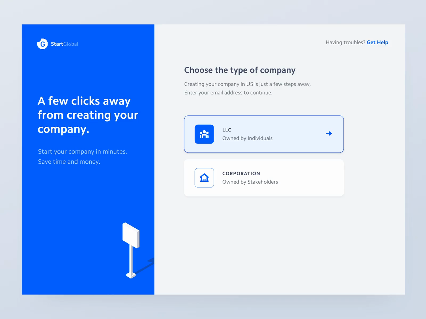 Example of StartGlobal Onboarding