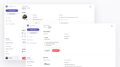 Account Settings account settings accounts billing clipchamp general manage billing media payment profile redesign settings settings page video editing