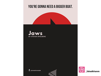 Jaws - Minimal Poster design film poster hollywood illustration jaws minimal minimal poster minimalism minimalist netflix poster poster art poster design steven spielberg