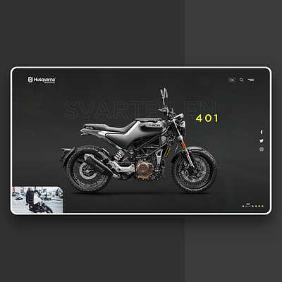 Husqvarna UI Web Exploration dark ui desktop husqvarna motorbike motorcycle soft ui uidesign uiux uxdesign web design website