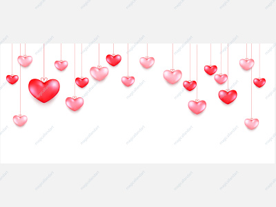 Hanging heart 14 anniversary banner coupon day february flyer hanging happy heart hearts isolated love magicallandart pink red ribon romantic valentine wedding
