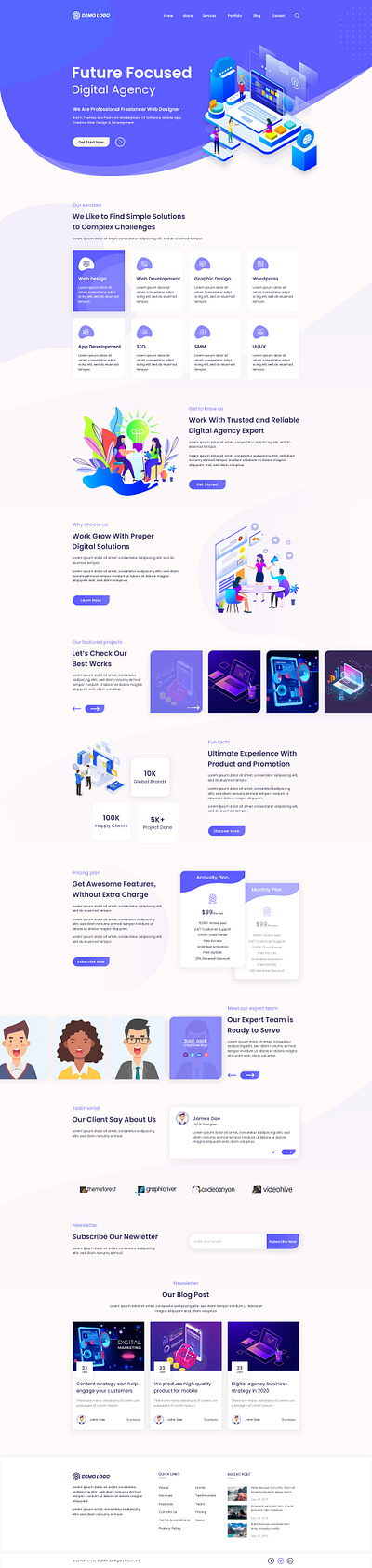 Digital Agency Landing Page agency business creative design design digital agency landing page ui ux web