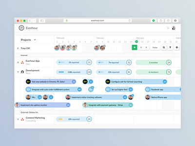 Everhour Resource Planning (part 2) app design schedule schedule app scheduling team time time management time planning ui ux uxdesign