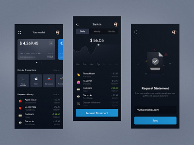 Mobile wallet UI app app design bank bank app banking banking app clean ui concept currency figma finance fintech graphics illustration interface payment statement wallet wallet app