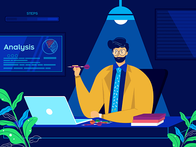 Analysis animation design flat illustration vector