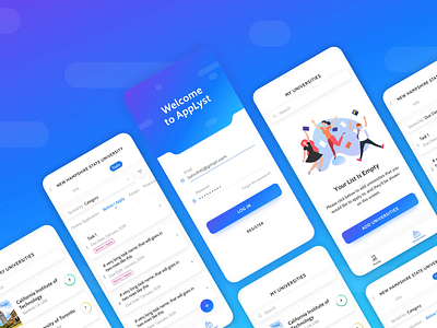 College enrolment mobile app animation animation app clean ui college concept education illustration illustrator ios log in minimal mobile design mobile ui search study task management ui university ux vector
