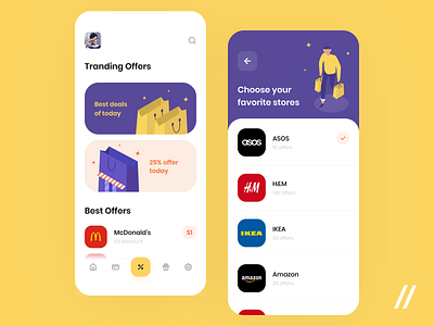 Discount App amazon app cashback concept coupon design discount figma ikea mcdonalds minimal mobile offer product purrweb stores tranding ui ux