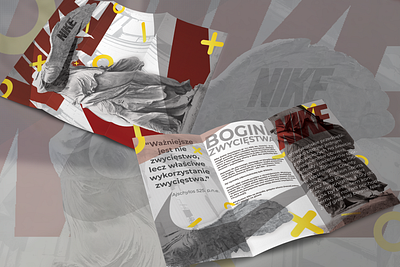 Trifold Brochure with interpretation of Nike Goddess broshure design dtp goddess greek mythology interpretation mythology nike nike goddess trifold brochure