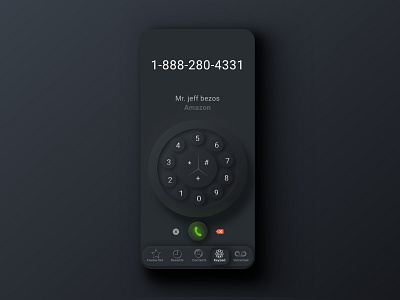 Creative dial Dark Version 2020 best call circlular dial creative dark ui design trend 2020 designs dial iphone iphonex mobile neumorphic neumorphism number skeumorphism ui ux