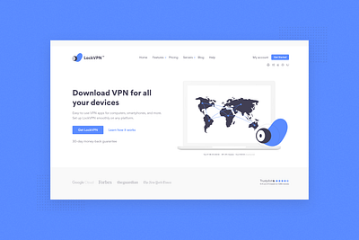 LockVPN landing page 2d design flat minimal minimalist rebranding saas saas design saas website ui ux design vpn vpn app web website