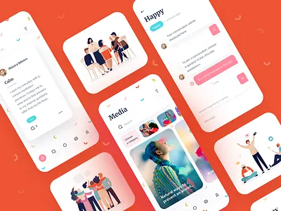 Happy App | IOS Design adobe photoshop app blog branding business chat clean dashboard design icons illustration illustrator ios media message red simple sketch ui ux