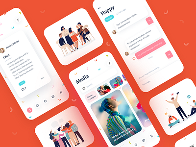 Happy App | IOS Design adobe photoshop app blog branding business chat clean dashboard design icons illustration illustrator ios media message red simple sketch ui ux