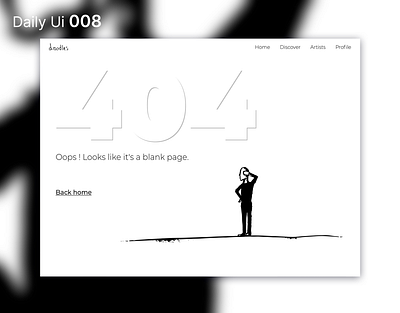 Daily Ui 008 - 404 Page 404 page black blank character daily ui dailyui design desktop doodle drawing ui uidesign ux white