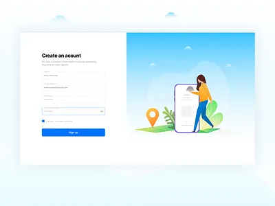 Sign up / Food Delivery character clean form illustraion illustration login modal signup signup page vector
