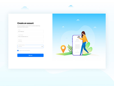 Sign up / Food Delivery character clean form illustraion illustration login modal signup signup page vector