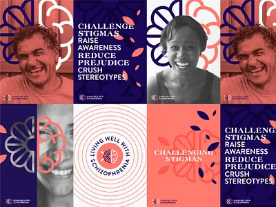 Living Well With Schizophrenia brand identity branding design poster