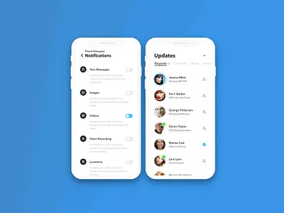 04 Notifications Updates app bright custom flat iphone minimalistic notifications settings ui updates