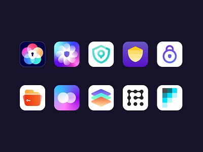 Design for a photo vault application app design icon logo ui