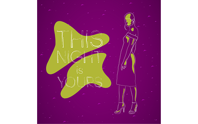 This night is yours background fashion girl flat flat illustration girl illustraion line lineart night nightlife pink style text vector