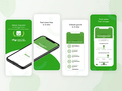 HelloMind | Apps store screenshot screen app apple application appstore branding design designs green hellomind identity interface iphoneapp minimal mobileapp modern screenshot ui ux white