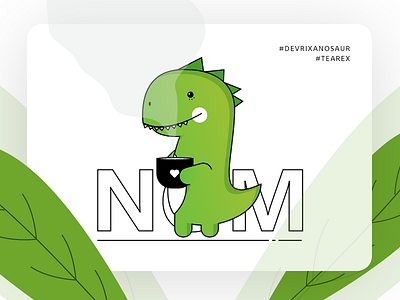 DevriXanosaur noms ? design dinosaur flat green line tea