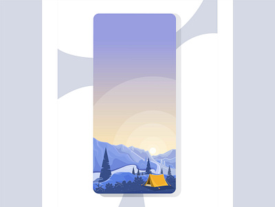 Landscape, mountains app design flat illustration illustrator minimal modern vector web website