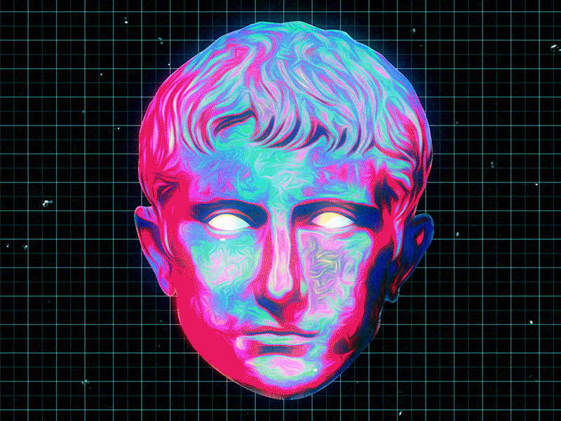 Retro Vaporwave Statue Overlay abstract animation colorful futuristic gif glitch glitchart glitchy gradient iridescent klarens overlay overlays poster retro retro design retrowave tech vaporwave vivid