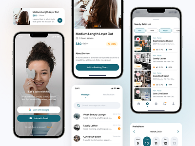 Beautilly App - Salon & Beauty UI Design Kit app beauty calendar card list design girl healthcare lifestyle login message minimal mobile modern salon service skin spa ui ux wellness