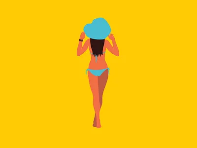 The hat girl beach beautiful body girl happy holiday illustration pool sexy summer summertime sun sunny swimsuit travel tropical vacation water woman young
