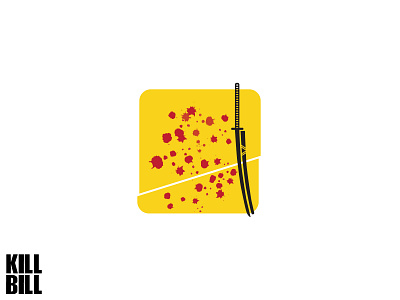 #dribbbleweeklywarmup :" KILL BILL" icon film flat icon minimal movie poster