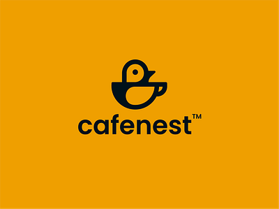 cafenest bar beverage bird branding clever coffee coffee shop creative cup cute design drink home house logo modern nest playful