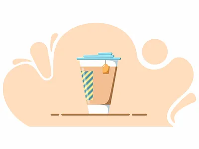 Tea cup illustration art cup design flat illustration logo minimalistic tea