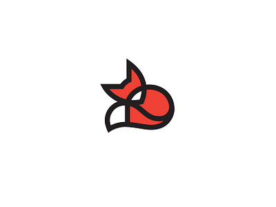 Sleeping Fox animal line logo mark nature symbol