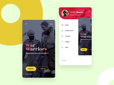 WW II adobe adobe xd design mockup ui