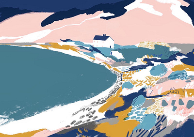 Wales colour digital illustration digital painting editorial design editorial illustration illustration landscape illustration location narrative pattern