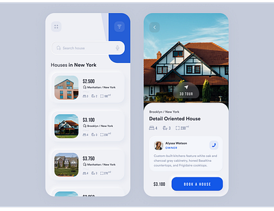 Real Estate App app design booking business clean concept house interface mobile mobile app mobile ui neomorphism project real estate real estate app rent rental rental app skeuomorph ui ux