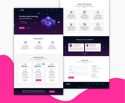 Landing Page for Hosting Service hosting landing hosting service landing landing page landing page design landing page ui ui ux ui design web design web site webdesign website website design